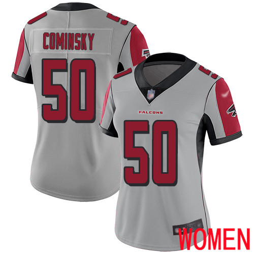 Atlanta Falcons Limited Silver Women John Cominsky Jersey NFL Football #50 Inverted Legend->youth nfl jersey->Youth Jersey
